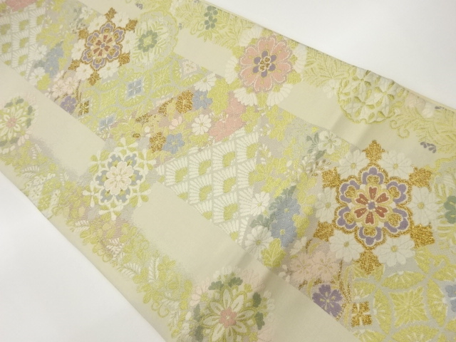 JAPANESE FUKURO OBI / WOVEN FLOWER CREST